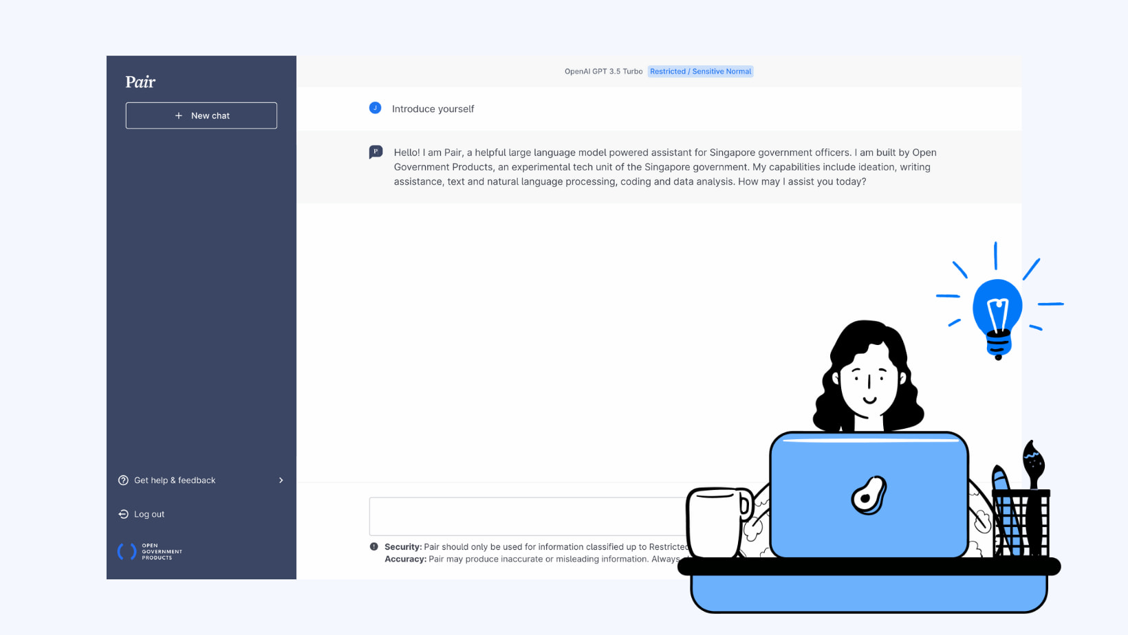 Pair Chat is the Singapore government's AI chatbot service.
